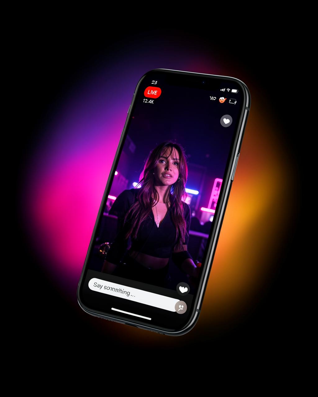 The live. app streaming a live broadcast on a smartphone
